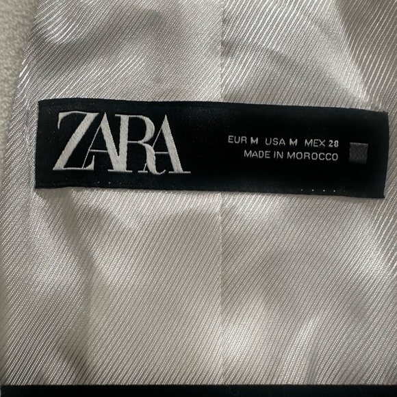 ZARA Khaki Blazer with Rolled-Up Sleeves Size Medium - Picture 5 of 6